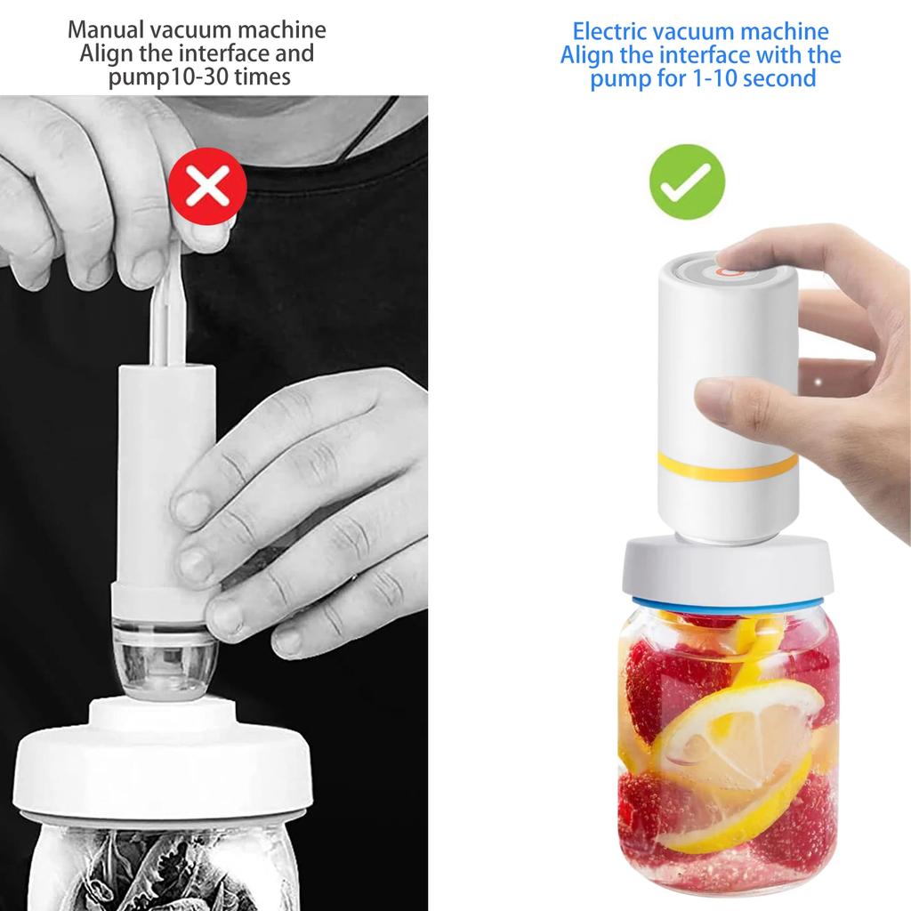 Portable Mason Jar Vacuum Sealing Machine Food Storage Vacuum Sealing Machine Heat Resistant Wear-Resistant for Sauces Jams Nuts