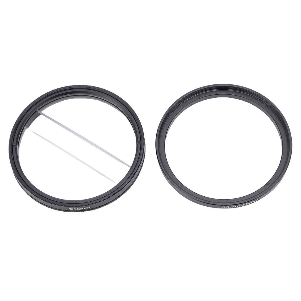 58MM Double Half Moon Special Blur Effects Filter Double Glass Camera Center Split Diopter Lens