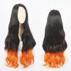 Peluca de Cosplay de Nezuko Kamado de Demon Slayer, Pieza de Cabello de Fibra de Alta Temperatura con Degradado Negro-Naranja