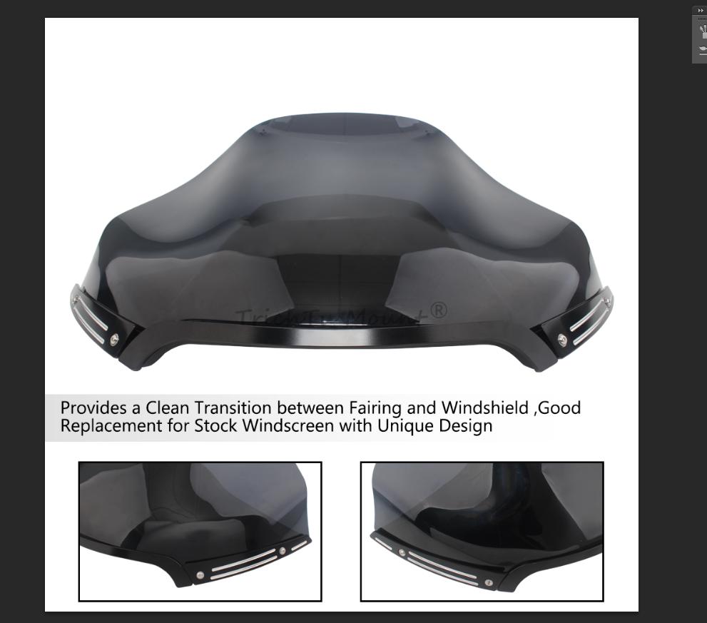 Motorcycle Accessory Black Vivid ABS Fairing Air Duct Windshield Trim For Harley Touring Road Glide CVO Limited FLTRX 2015-2023