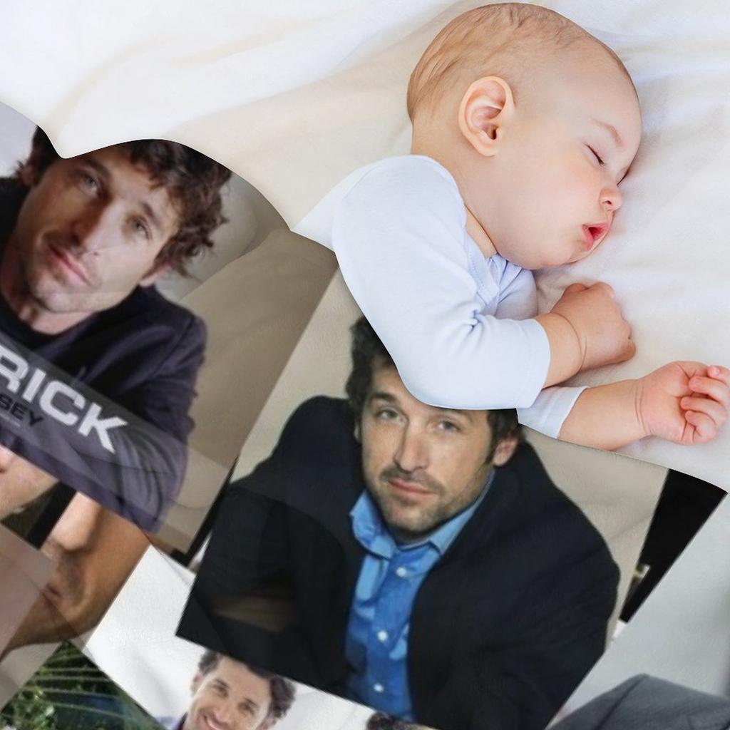 Patrick Dempsey Abstrakte Collage Decke Baby Groß Flauschig dekorative Decken