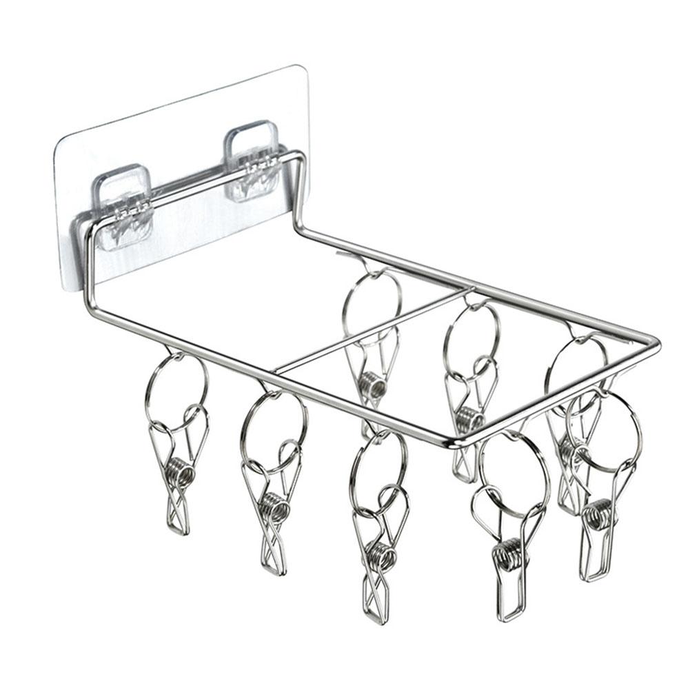 Wall-Mounted Drying Rack Detachable Clips For Indoor