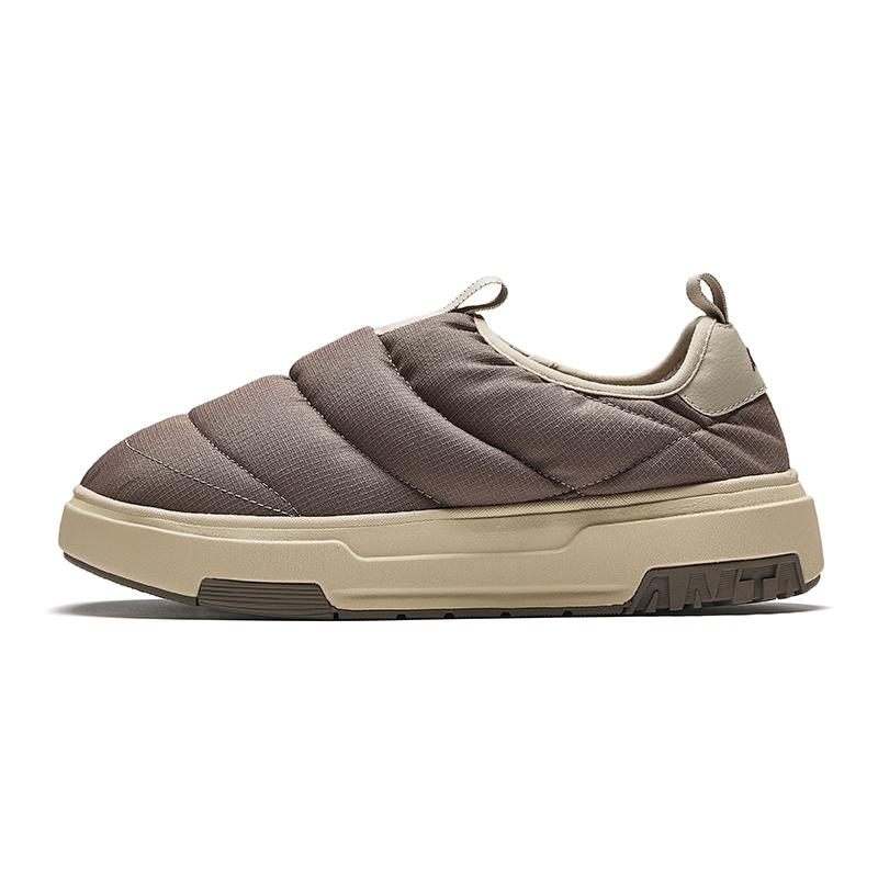 ANTA Puffer Slip On Casual Shoes Brown Beige Men 112448922-1 44
