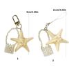 Elegant Starfish Keychain Pearls Accent Portable Purse Accessory