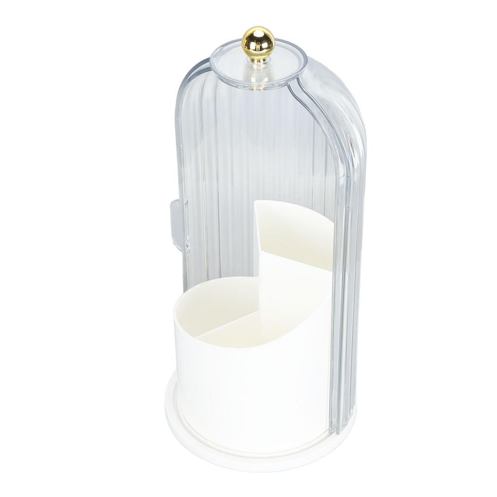 Makeup Brush Holder with Lid Clear Dustproof 360 Degree Rotating Makeup Brush Holder Organizer for