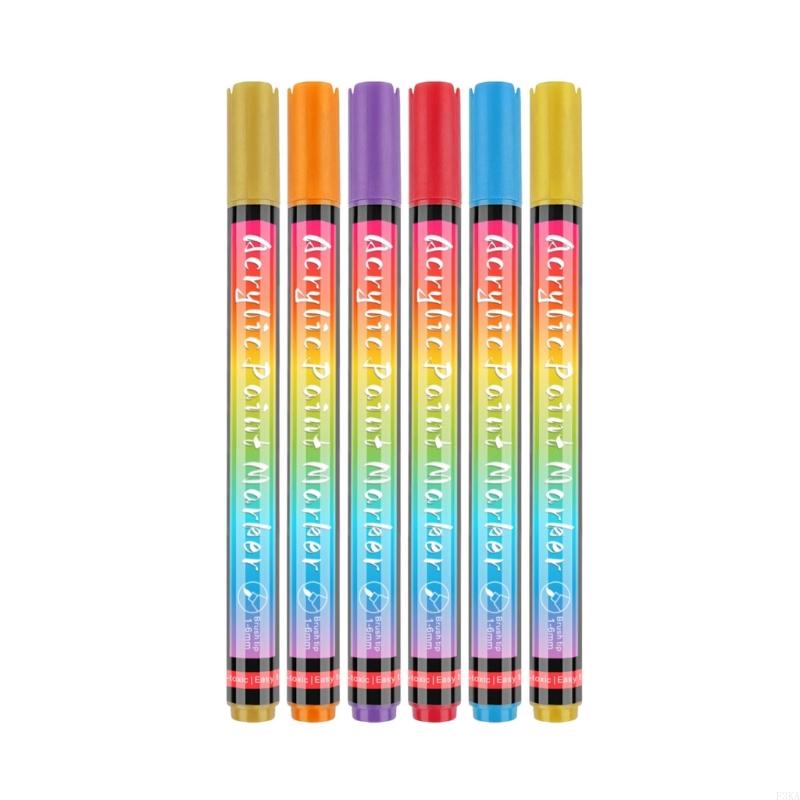 

Pack Of 6 Color Dog Art Pens Fast Drying Safe Nails Polish Markers For Pet Easy To Use Pet Art Brush for Salons