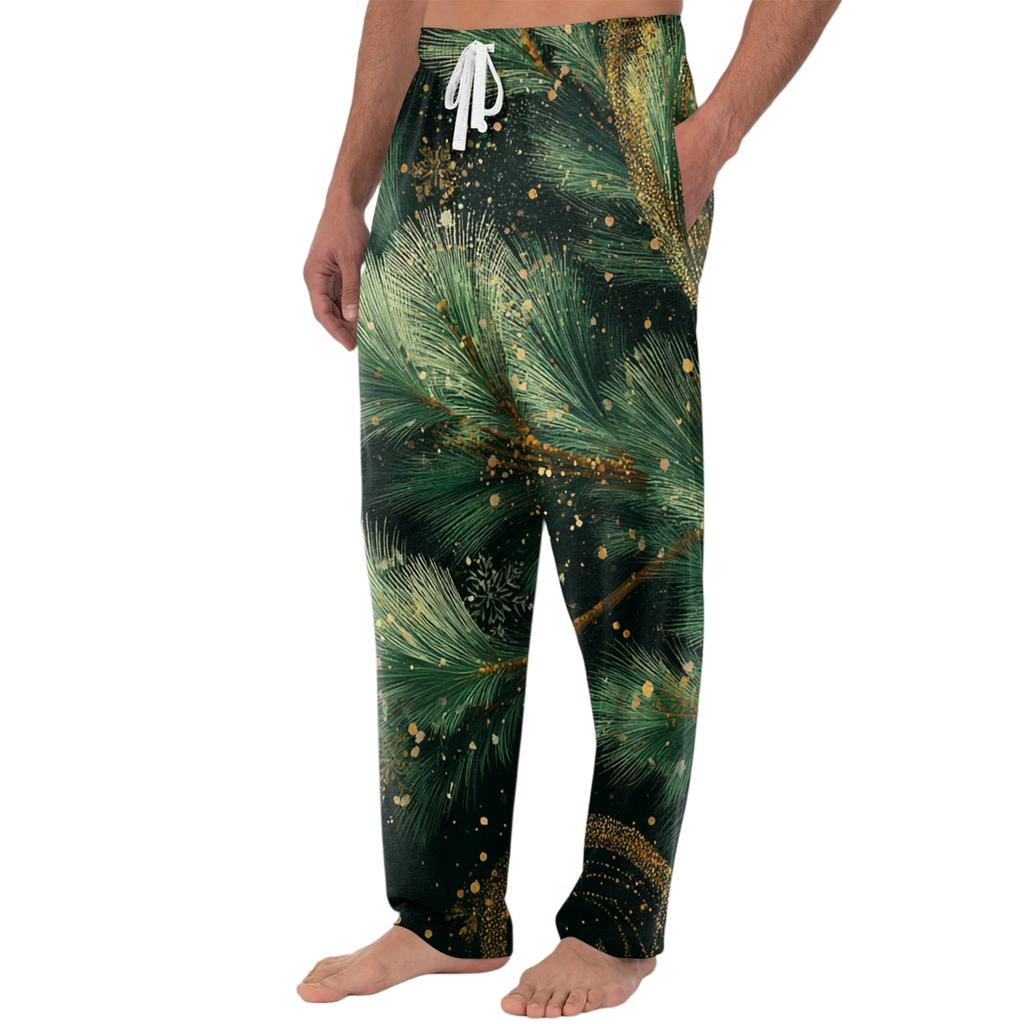 Pantalon décontracté pour homme en tricot avec poche et imprimé tendance, pantalon de pyjama