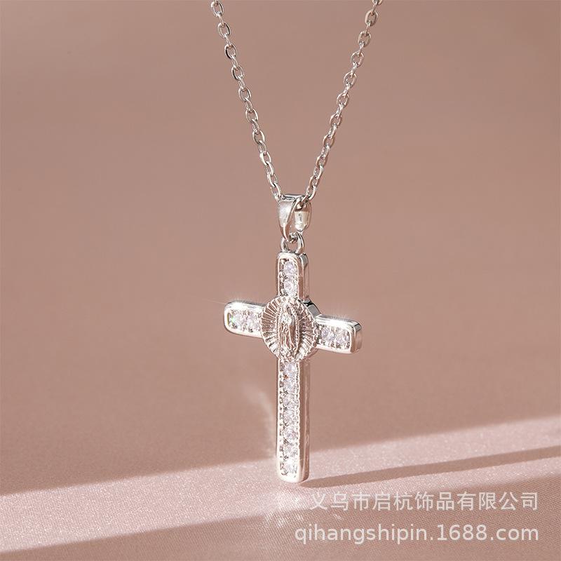 

Крестовое ожерелье для мужчин и женщин, универсальные трендовые серебряные кулоны, аксессуары