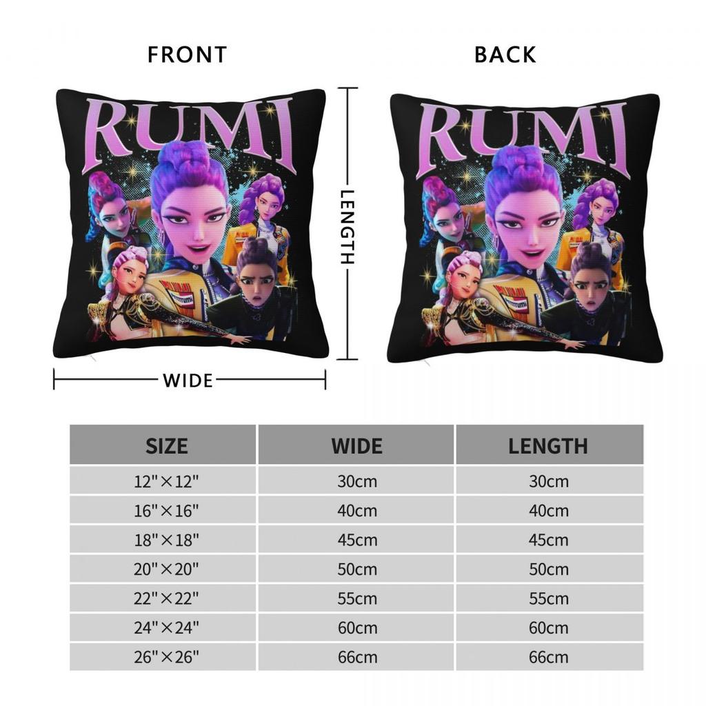 Rumi KPop Lovci démonů Povlak na polštář Oboustranný tisk Polyesterový povlak na polštář Dekorativní povlak na polštář Domov