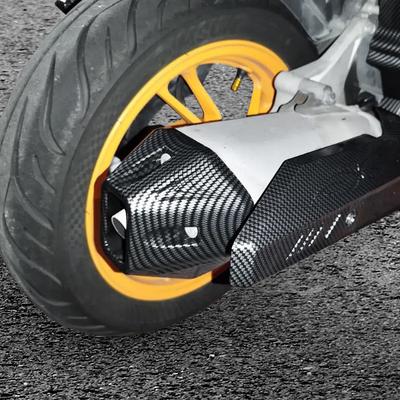 Motorrad Auspuffspitzenabdeckung Glänzende Kohlefaser Schwarz Auspuffspitzenschutz Zierleisten Zubehör Für Honda Click 125 150