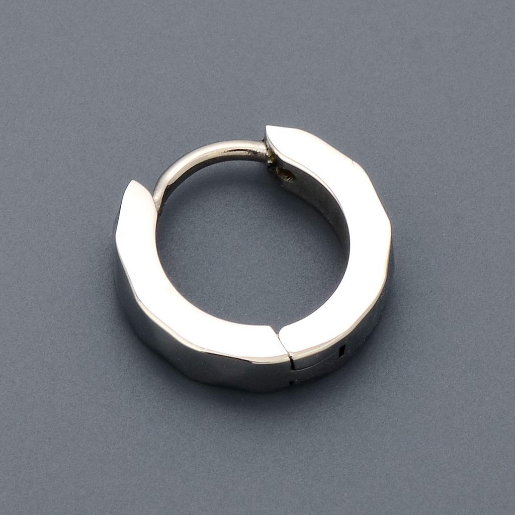 [LION HEART] Hoop Earring for Men, Single Earring, Stainless Steel, Hypoallergenic, Silver Color, Simple Design, Perfect for Boyfriend/Men