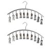 2PCS 10 Clips Curved Hanger Windproof Socks Hanger Drying Rack Clothes Drying Hanger  Clothes Shops
