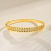 Luxury Zirconia Bangle, Gold Plated CZ Statement Wrist Bracelets for Women, Valentine's Day Wedding Birthday