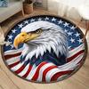 American eagle flag round rug crystal velvet patriotic USA decor living room bedroom national symbol carpet