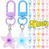 1/5Pcs Sweet Colorful Flower Keychain Hanging Jewelry Earphone Case Pendant Bag Decoration  Student