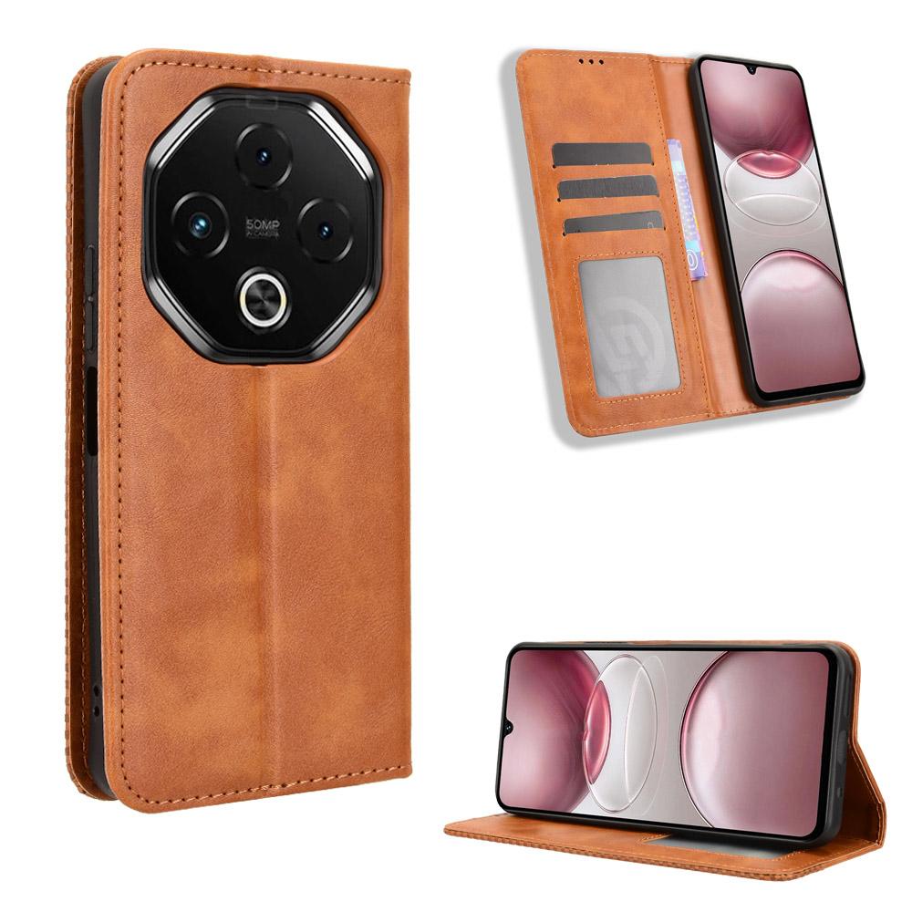 Für Umidigi G100 5G/Umidigi G100 Pro 4G Lederhülle Brieftasche Ständer Retro Textur Handyhülle