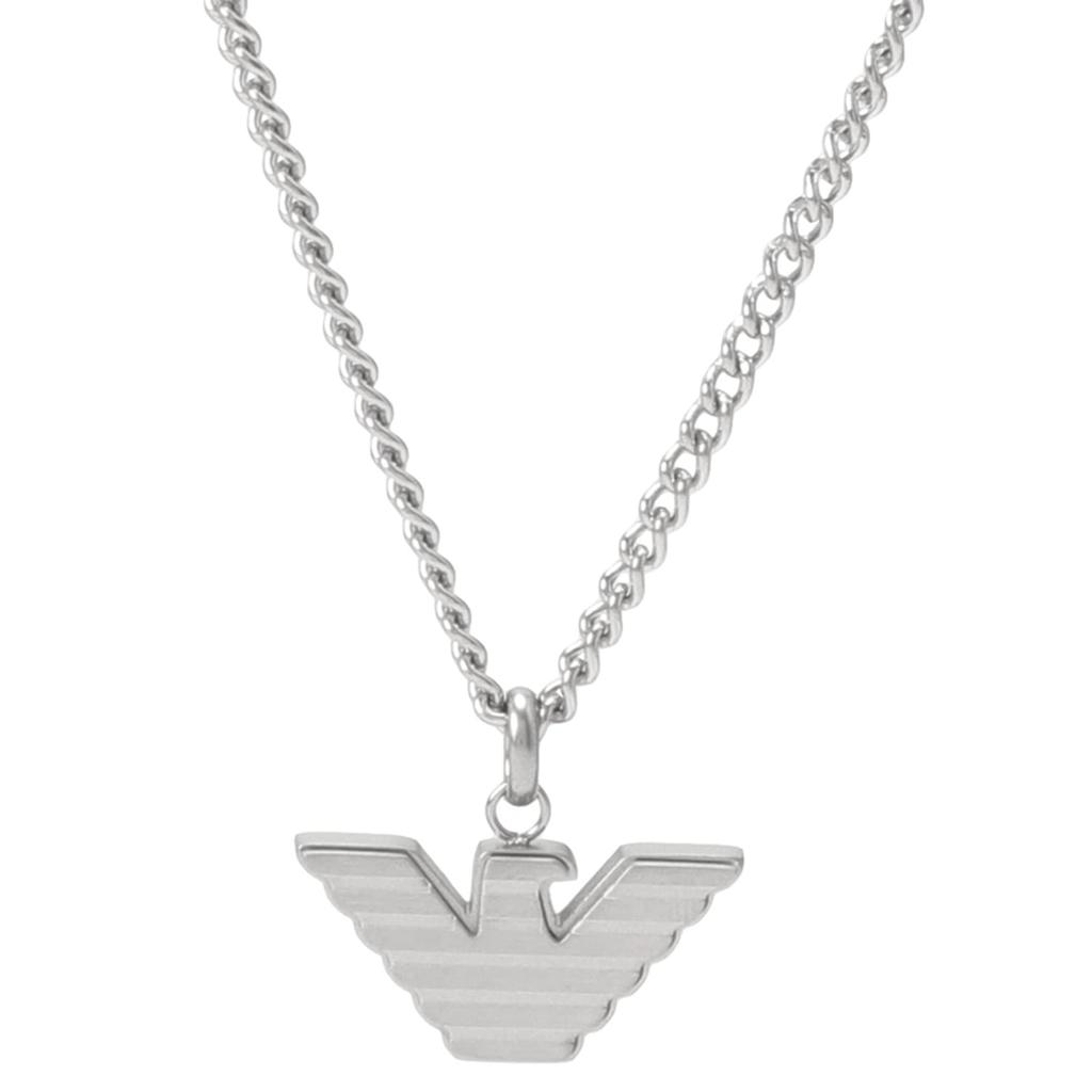 Emporio Armani Stainless Steel Eagle Logo Pendant Necklace in Silver Men's (EGS2916040)