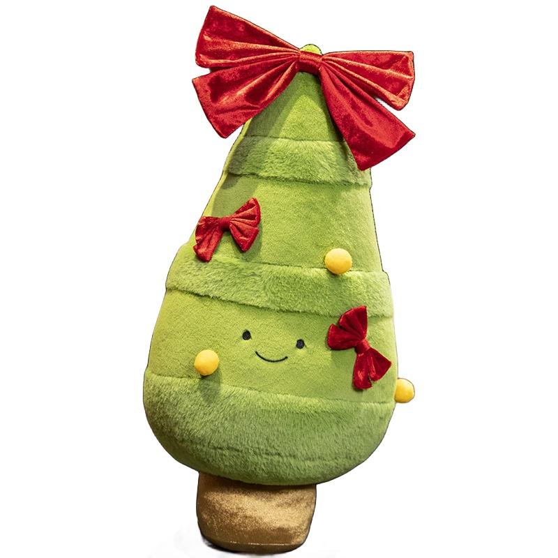 Niedliches und fröhliches Weihnachts-Plüschtier mit Fliege Weihnachtsbaum-Puppe Schneemann-Kissen