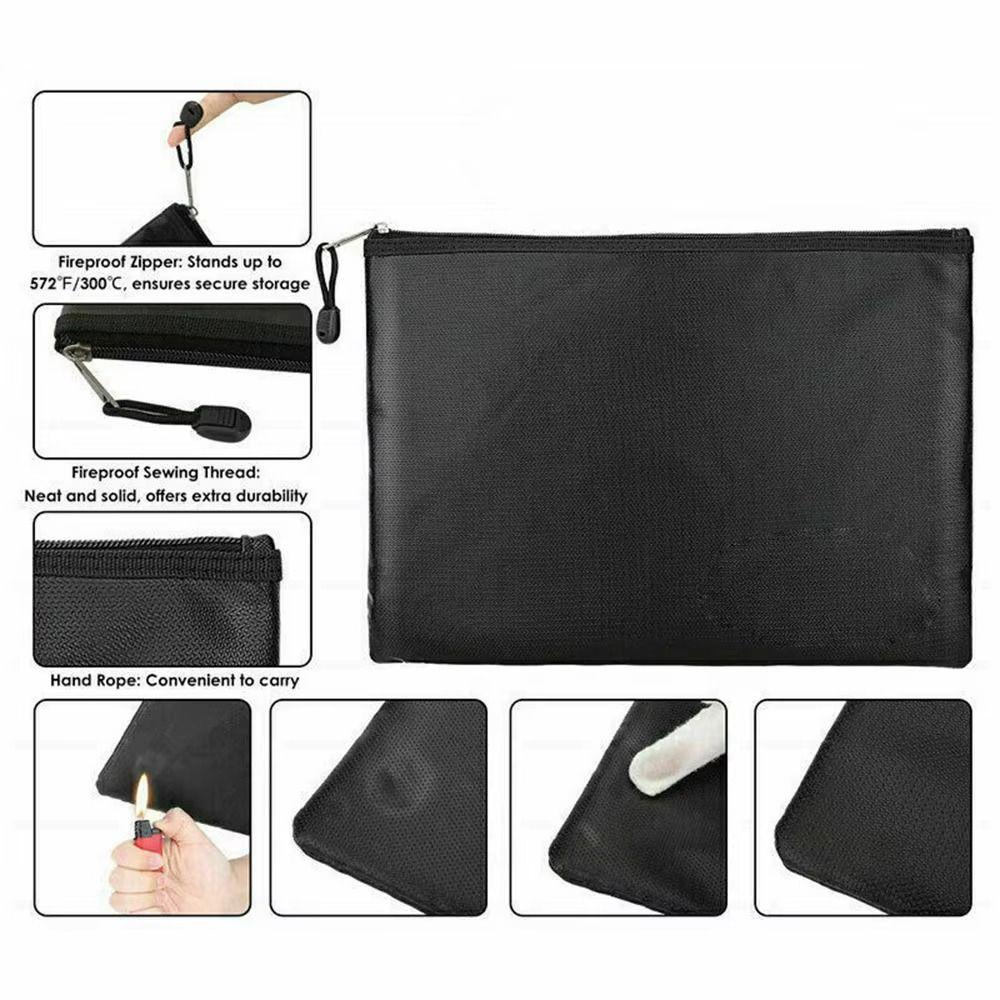 High Temperature Resistant Fire Safe Storage Pouch Square File Envelope Holder  Valuables