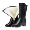 High-quality Cotton Boots for Women 2026 Winter Thick Wool Warm Platform Boots High-heeled Boot Female Snow Boots Women Shoes