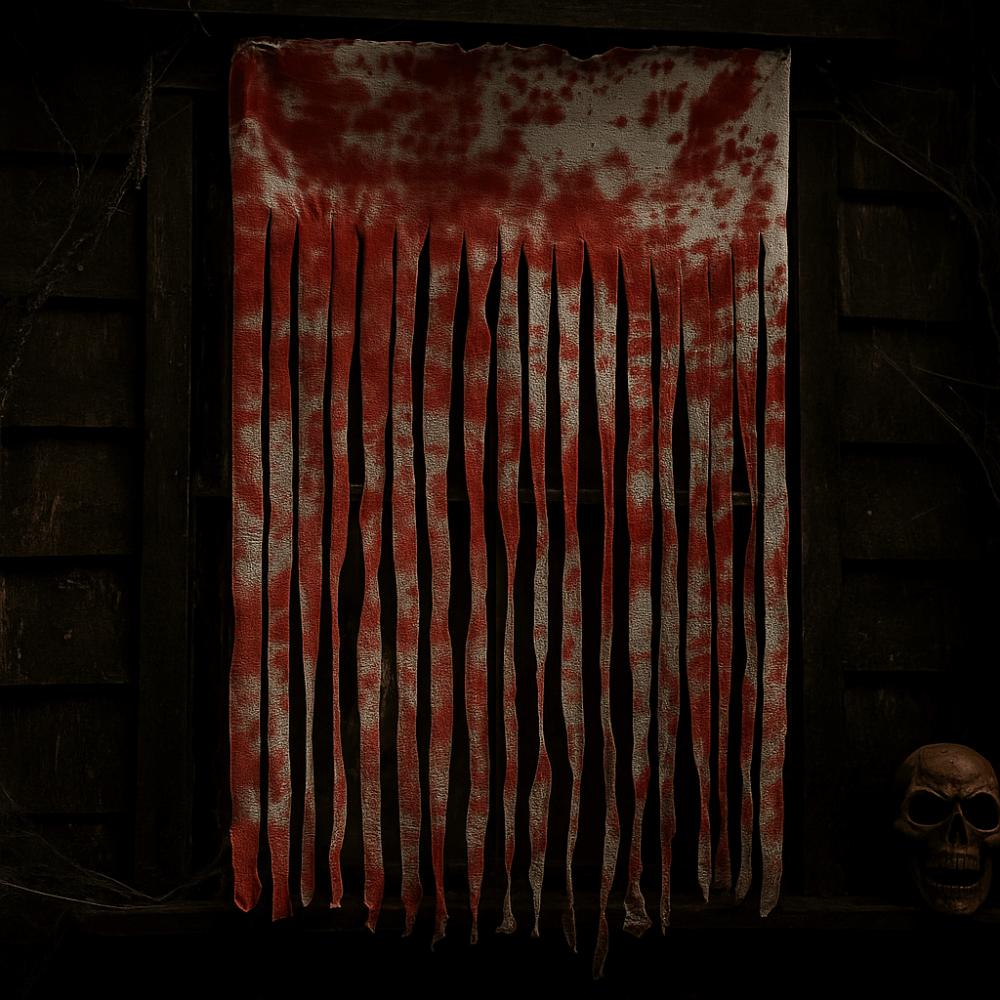 Hanging Halloween Doorway Curtains Scary Theme Bloody Handprints Curtains Bloody Gauze  Bar