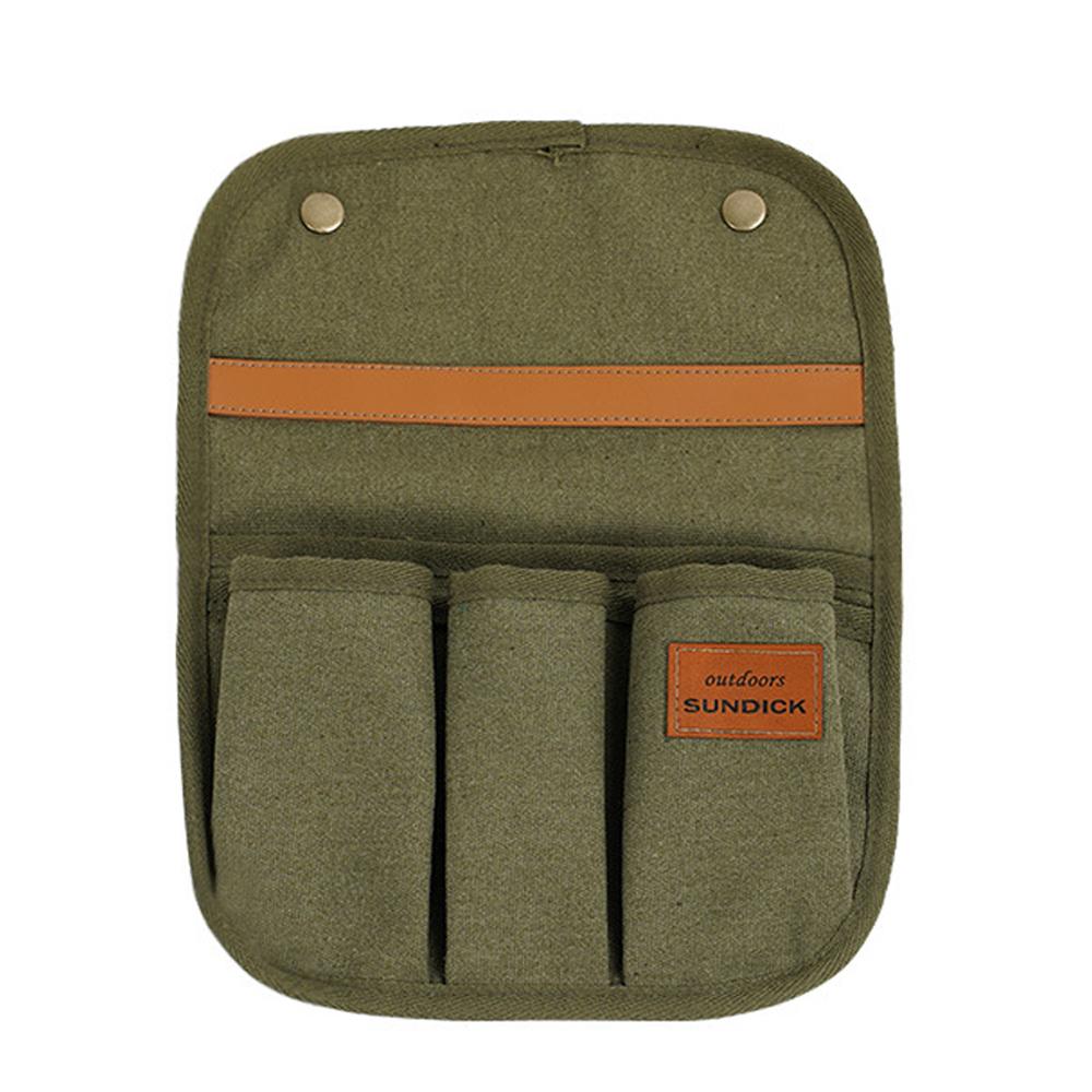

Сумка для хранения подлокотника для походного кресла Легкий прочный износостойкий хлопковый холст с несколькими карманами зелёный