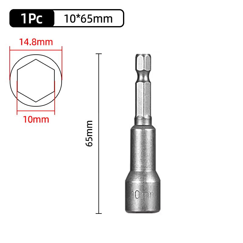 1PC Hex Socket Sleeve Nozzles Strong Magnetic Nut Driver Set Drill Bit Adapter Wind Approved Sleeve Electric 6 8 10 13 17 19MM