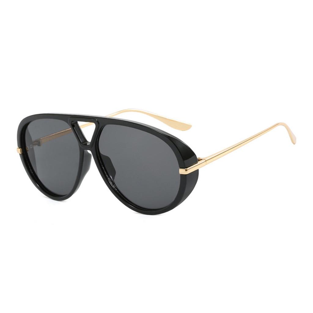 Oversized Aviator Sunglasses For Women Men Retro Vintage Shield Lens UV Protection Lightweight Metal Frame