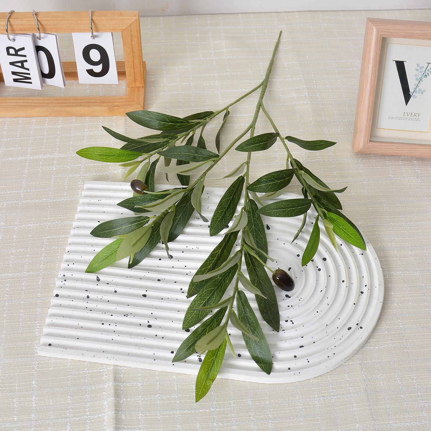 

4, 6, and 11-Prong Olive Branch Artificial Flowers for Weddings and Photography Decor