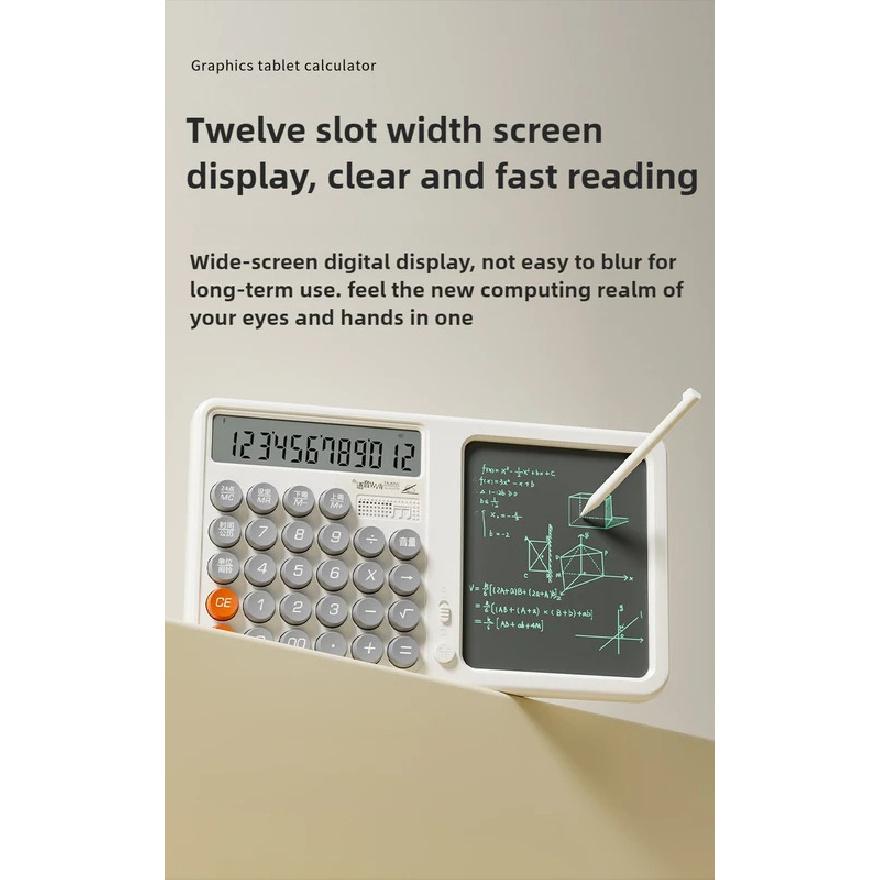 Bunter Mode-Taschenrechner mit Schreibtafel-Tastenrechner für Büro oder Schule, flexible Tastatur für College, Büro, Schüler
