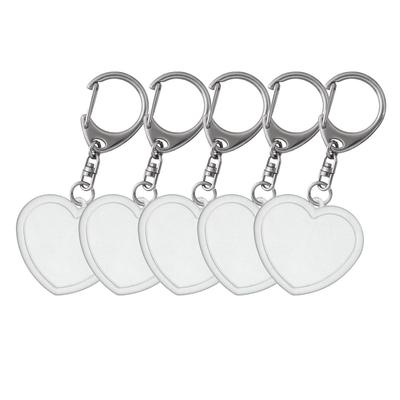 EBISU Design Photo Keychains, Heart Shape, Medium, 34 X 40mm, Clear Keychains, Couple Keychains, Perfect for Kindergarten and School Entrance, Made
