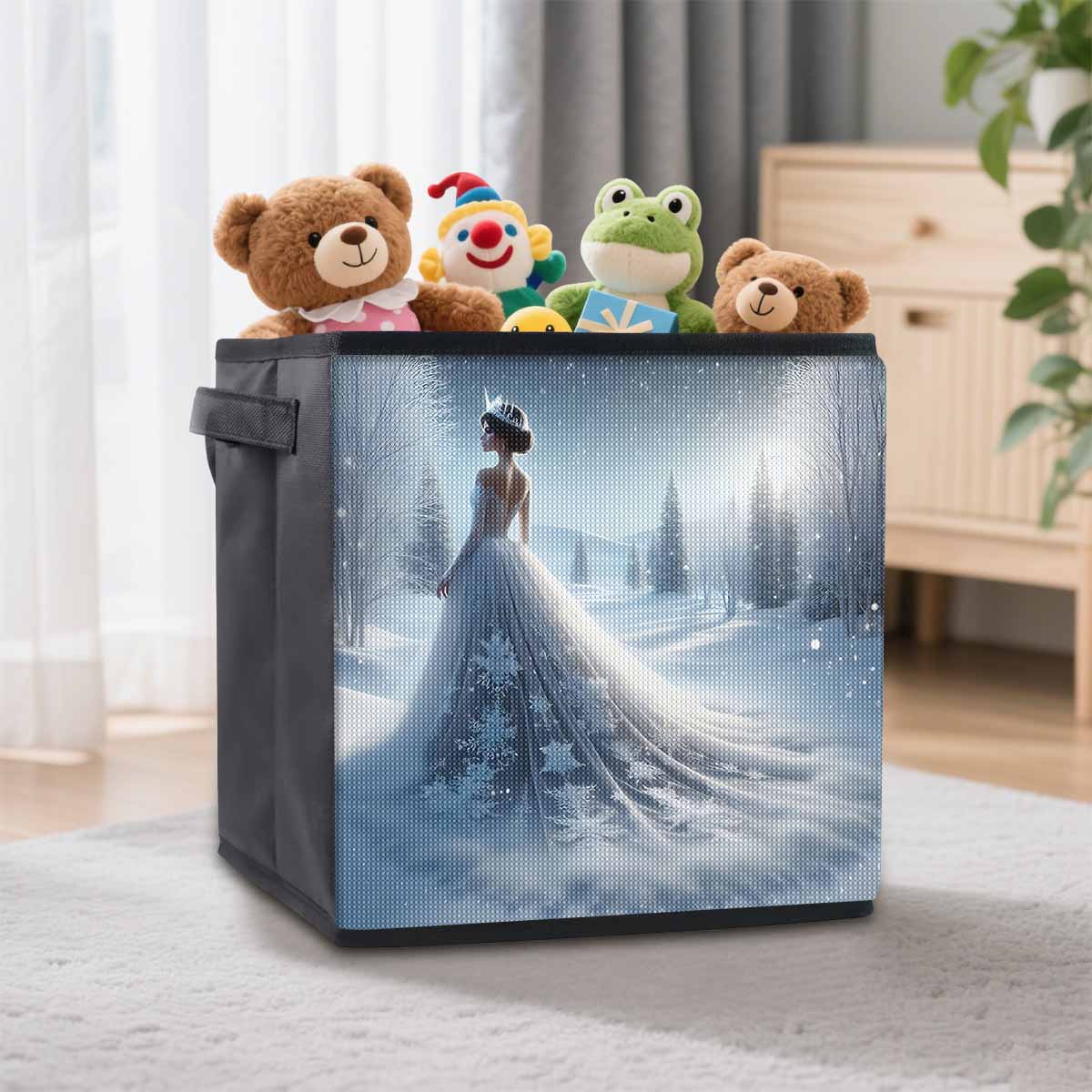 

The Hem of A Dress in The Snow 5D Diamond Painting Storage Basket Full Round Drill Mosaic Diamond Embroidery Cross Stitch Kits Home Decor Home Decor 25cmx25cm