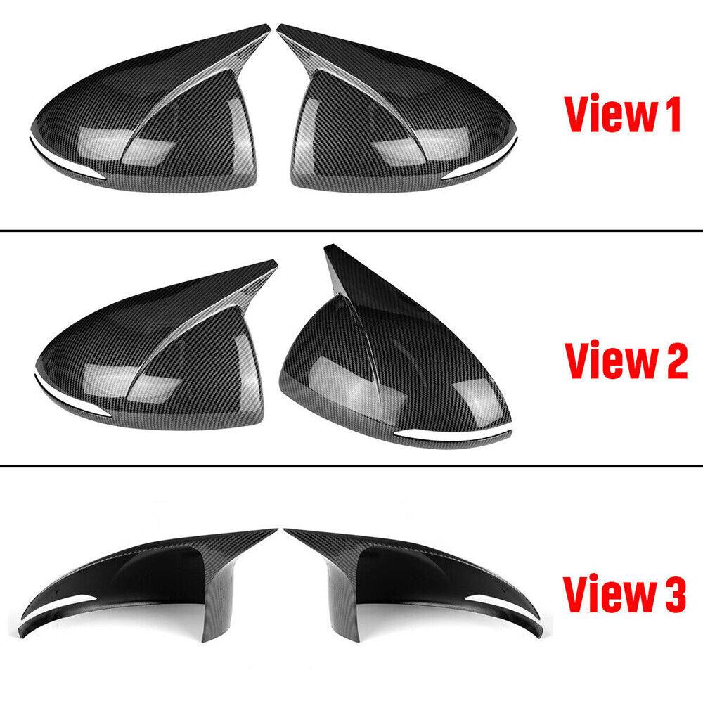 For Hyundai Sonata DN8    Rearview Side Mirror Cover Wing Cap Exterior Door Rear View Case Trim Carbon Fiber Look