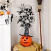 Black And Halloween White Skull And Flower Home Decoration Stickers Wall