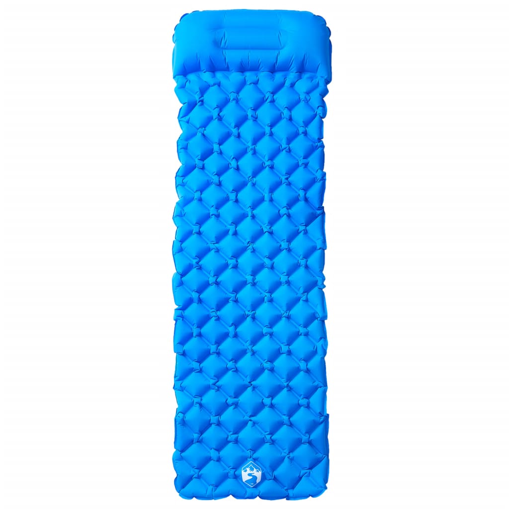 Inflatable Sleeping Mat with Pillow Blue