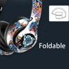 New Graffiti Bluetooth Headphones Hi-Fi Sound Bass Foldable Wireless Headphone Built In Mic Earphone Headset