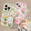 Chaîne de téléphone Fleur Rose 3D Coque Transparente pour Samsung Galaxy S26 S25 Plus S23 S24 Ultra FE S25FE A57 A37 A17 A56 A16 A55 A54 A15 5G