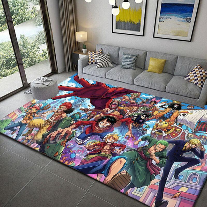 One Piece Marine Pattern Area Rug Soft Non-Slip Washable Mat for Bedroom Living Room
