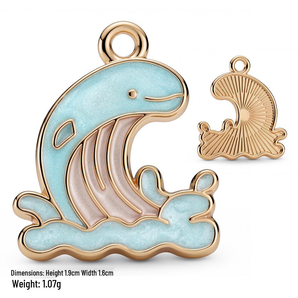 Colorful Alloy Ocean Charm Pendant for DIY Bracelets & Keychains