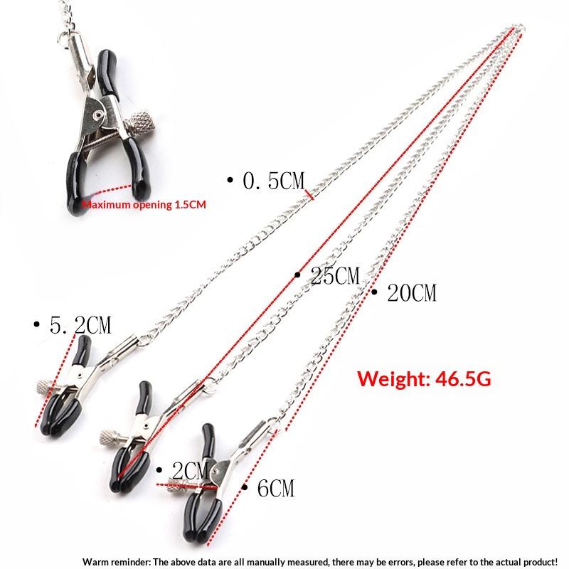Adjustable Y-Shaped Mamilla Clitoris Mamilla Clamp With Metal Chain Bondage Adult Sex Toy Jewellery Triple nipple clip