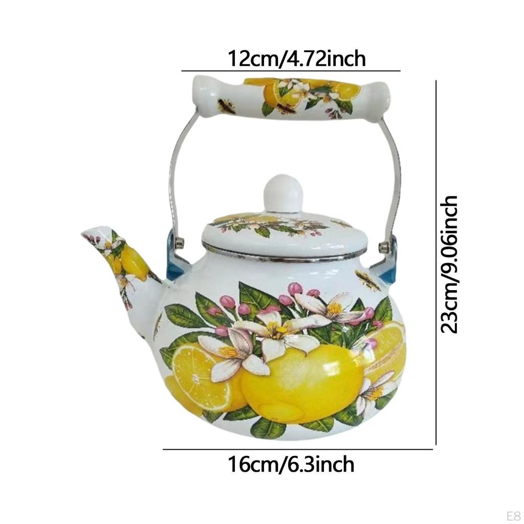 Enamel Tea Kettle 2.5L Teapot Beverage Jug Heat Resistant Water Pitche Thickened for
