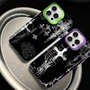 Gothic Cyber Sigil Cross Colorful Phone Case For iPhone 17 16 15 14 13 12 11 Pro Max Plus Matte Cover