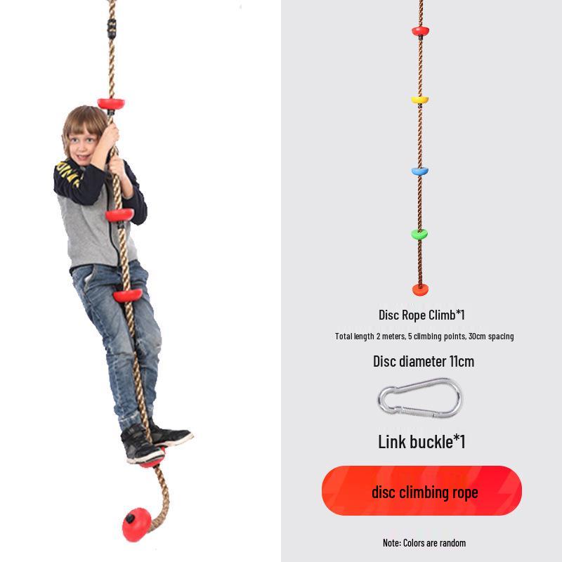 Children's Outdoor Sensory Integration Rope Ladder and Swing Set with Climbing Rings