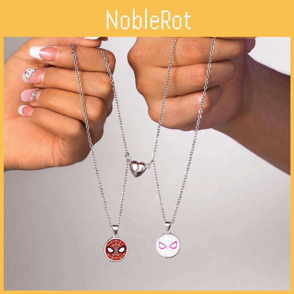 Spiderman Paar Magnetische Halskette mit Geometrischem Anhänger für Frauen