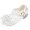 White Crystal Princess High Heels - Girls' Soft Sole Performance Shoes