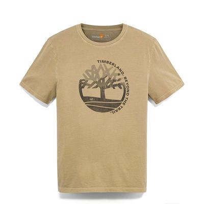 Logo Print Outdoor Casual Breathable Short Sleeve T-Shirt Men Tops Ginger-Yellow A6BCM-DH4