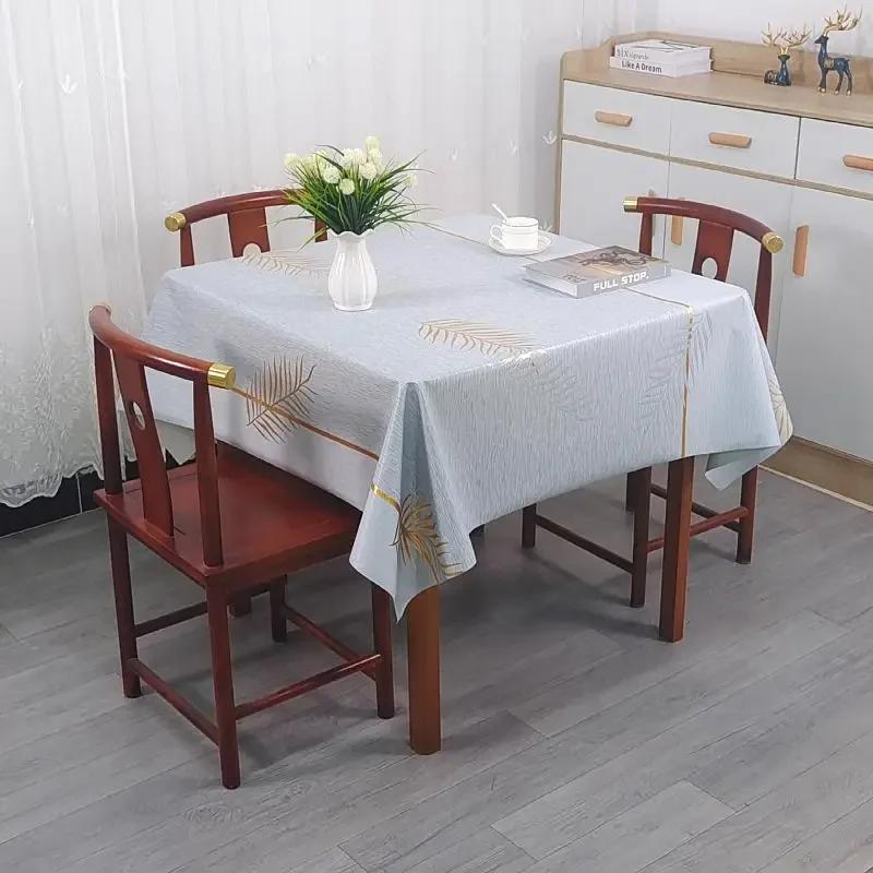 Square PVC Thickened Tablecloth Oil Proof Waterproof Scald Proof Wash Free Table Cloth Household Dining Table Coffee Table Cover