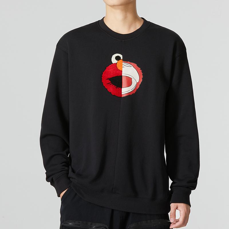 Adidas Neo Jf Ss Sweat Casual Letter Print Crew Neck Sweatshirt Men Tops Black HM9945