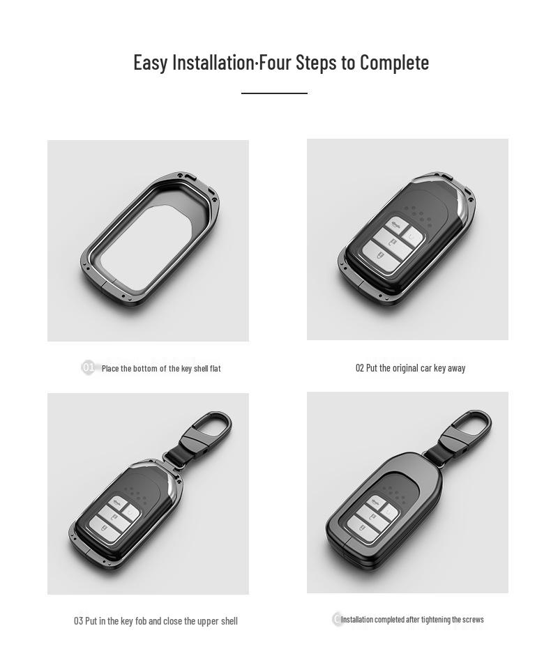 Zinc Alloy Protective Key Case for Honda Accord XRV Odyssey Civic & Lingpai (10th Gen)