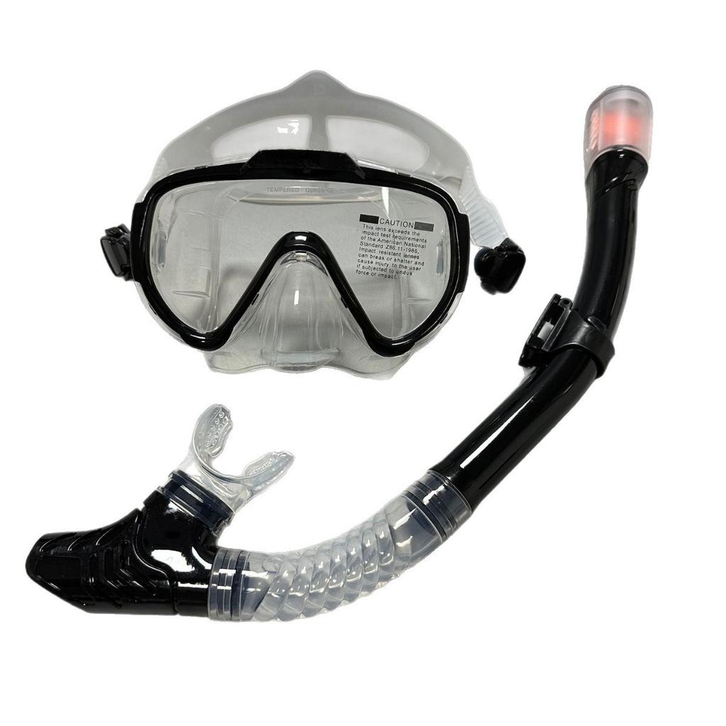 Dry Snorkel Set Window Snorkel Mask, Anti-Fog Scuba Diving Goggle and Snorkel, Adult Snorkeling Swim Mask with PC Lens
